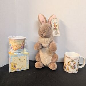 New Royal Doulton Porcelain Classic Winnie The Pooh Mugs Lot Bundle Plush Gund